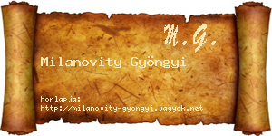 Milanovity Gyöngyi névjegykártya