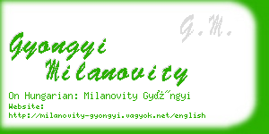 gyongyi milanovity business card